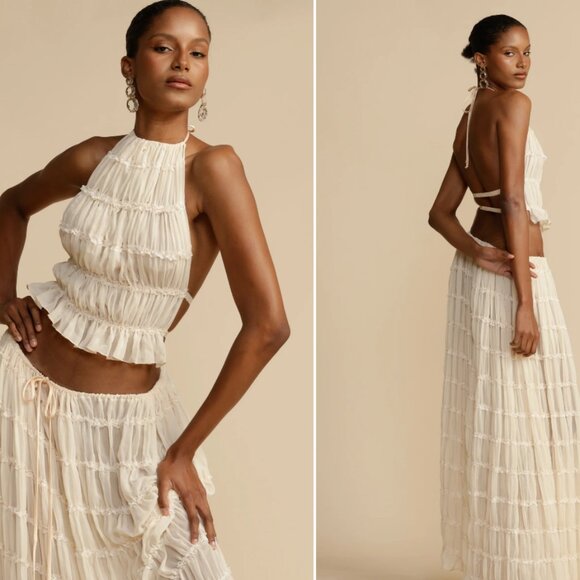 Arcina Ori White Juliette Halter and Skirt NWOT - Picture 3 of 7